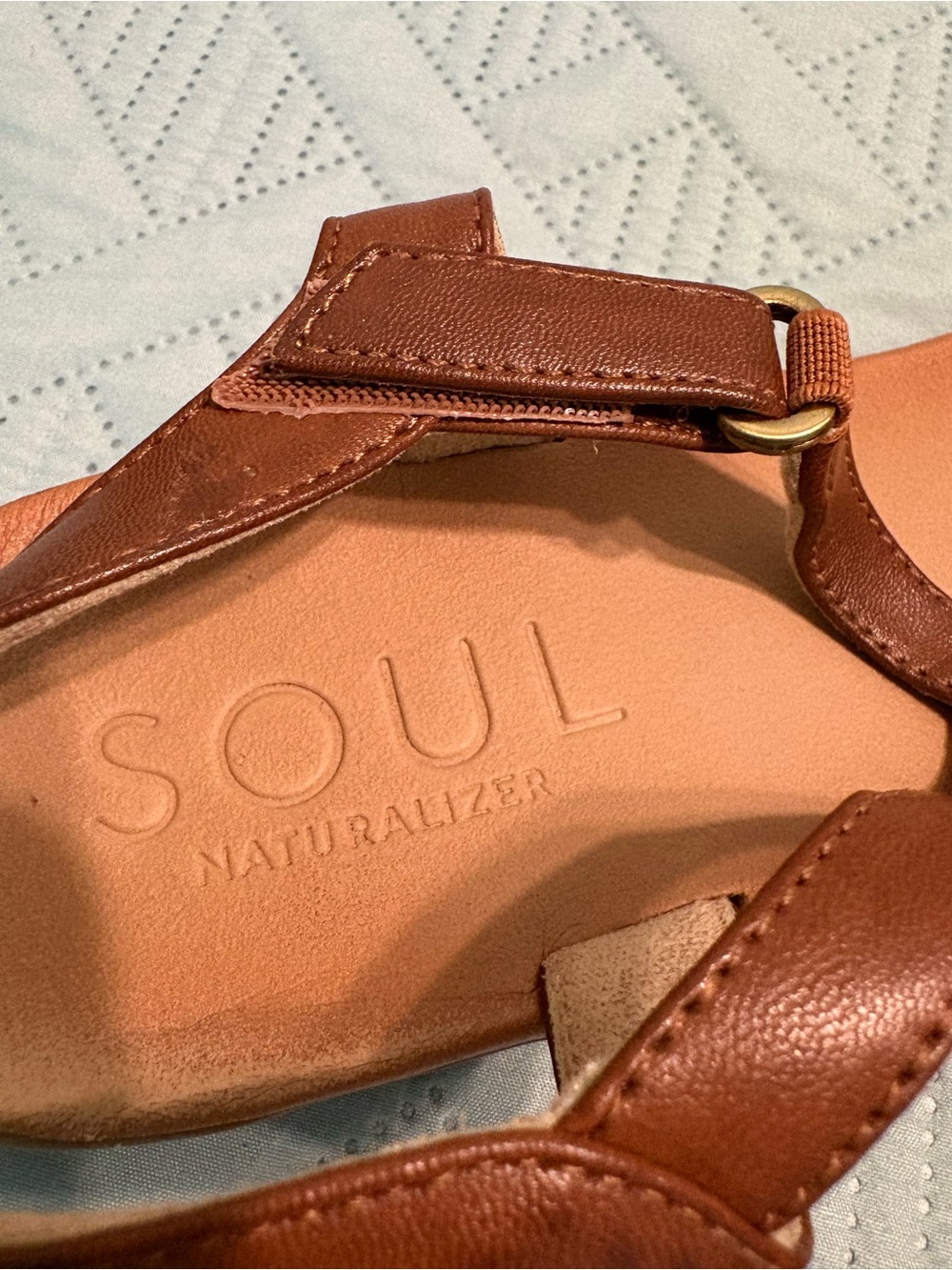 SOUL Naturalizer Solo Sandals Toffee Brown Women’s Size 10 Strappy 1 Inch Heel - Picture 8 of 10
